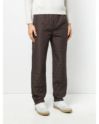 Pantalon en coton marron foncé MSGM