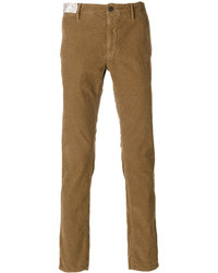 Pantalon en coton marron Incotex