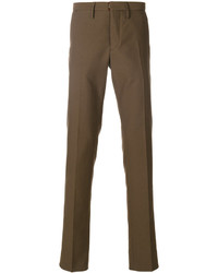 Pantalon en coton marron Incotex