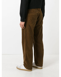 Pantalon en coton marron AMI Alexandre Mattiussi