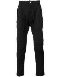 Pantalon en coton noir Helmut Lang