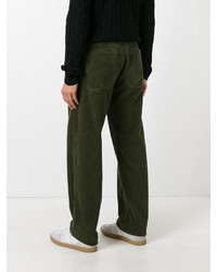 Pantalon en coton olive AMI Alexandre Mattiussi