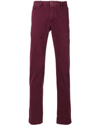 Pantalon en coton pourpre foncé