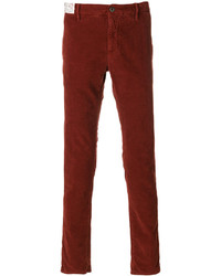 Pantalon en coton rouge Incotex