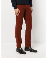 Pantalon en coton rouge Incotex