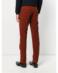 Pantalon en coton rouge Incotex