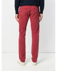 Pantalon en coton rouge Jacob Cohen