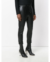 Pantalon en cuir noir Ermanno Scervino