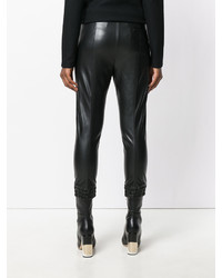 Pantalon en cuir noir Ermanno Scervino