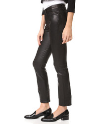 Pantalon en cuir noir Frame