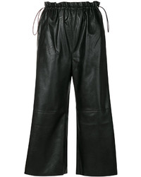 Pantalon en cuir noir MM6 MAISON MARGIELA
