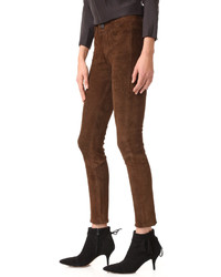 Pantalon en daim marron foncé Paige