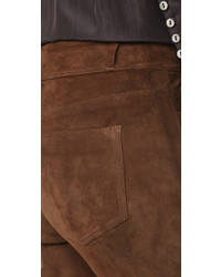 Pantalon en daim marron foncé Paige