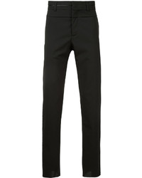 Pantalon en laine à rayures horizontales noir