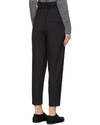 Pantalon en laine à rayures verticales bleu marine 3.1 Phillip Lim