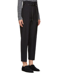 Pantalon en laine à rayures verticales bleu marine 3.1 Phillip Lim