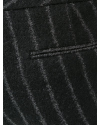 Pantalon en laine à rayures verticales noir Fabiana Filippi