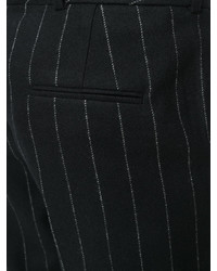 Pantalon en laine à rayures verticales noir Ermanno Scervino