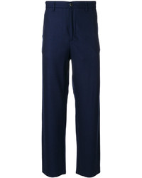 Pantalon en laine bleu marine Barena