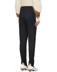 Pantalon en laine bleu marine Marni