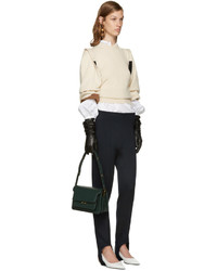 Pantalon en laine bleu marine Marni