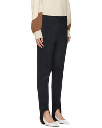 Pantalon en laine bleu marine Marni