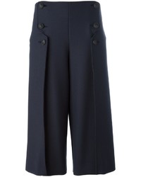 Pantalon en laine bleu marine Cédric Charlier