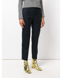 Pantalon en laine bleu marine MSGM