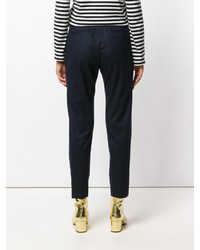 Pantalon en laine bleu marine MSGM