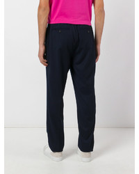 Pantalon en laine bleu marine AMI Alexandre Mattiussi