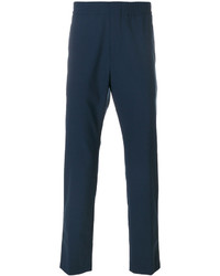Pantalon en laine bleu marine MSGM