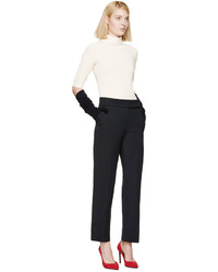 Pantalon en laine bleu marine Nina Ricci