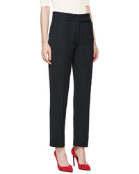 Pantalon en laine bleu marine Nina Ricci