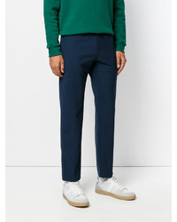 Pantalon en laine bleu marine MSGM