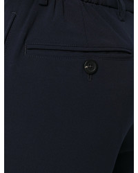 Pantalon en laine bleu marine Giorgio Armani