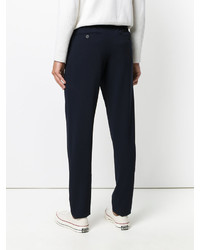 Pantalon en laine bleu marine Giorgio Armani