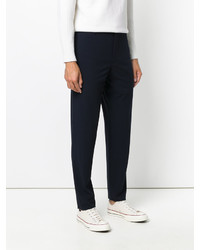 Pantalon en laine bleu marine Giorgio Armani