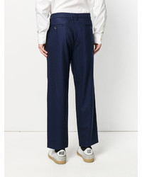 Pantalon en laine bleu marine Barena