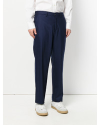 Pantalon en laine bleu marine Barena