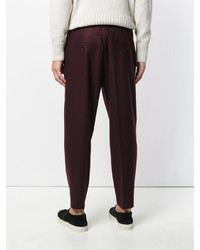 Pantalon en laine bordeaux Marni