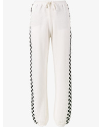 Pantalon en laine écossais blanc Stella McCartney