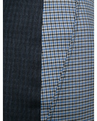 Pantalon en laine écossais bleu Cédric Charlier