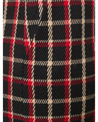 Pantalon en laine écossais noir Incotex