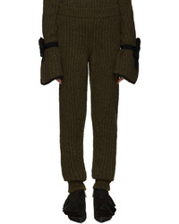 Pantalon en laine en tricot olive J.W.Anderson
