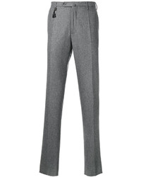 Pantalon en laine gris Incotex