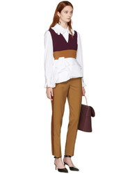 Pantalon en laine marron clair Roksanda