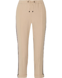 Pantalon en laine orné marron clair