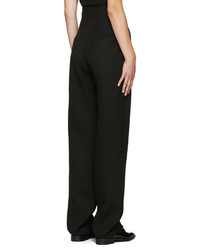 Pantalon en laine plissé noir Victoria Beckham
