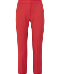 Pantalon en laine rouge Alexander McQueen