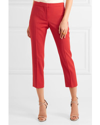 Pantalon en laine rouge Alexander McQueen